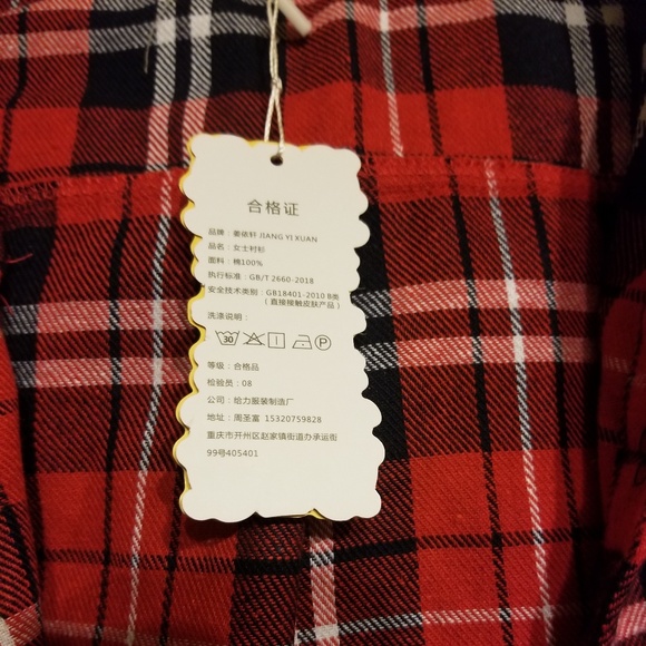 LAST ONE! Youth Sized Button Up Hooded Flannel Top - Picture 5 of 5